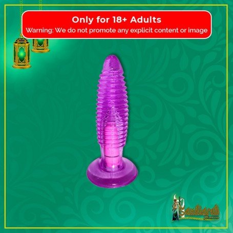 Purple Jelly Anal Vibrating Butt Plug With Suction Cup
