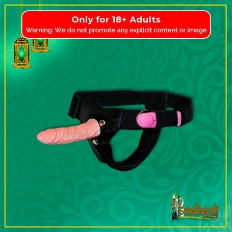 LeLuv 6.5” Male Hollow Vibrating Strap On